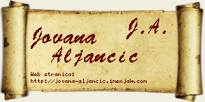 Jovana Aljančić vizit kartica